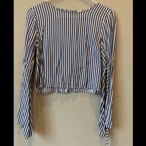 Navy and White Striped Top